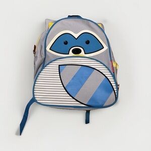 Skip Hop Raccoon Toddler Backpack Blue Adjustable Straps Minimalist Small